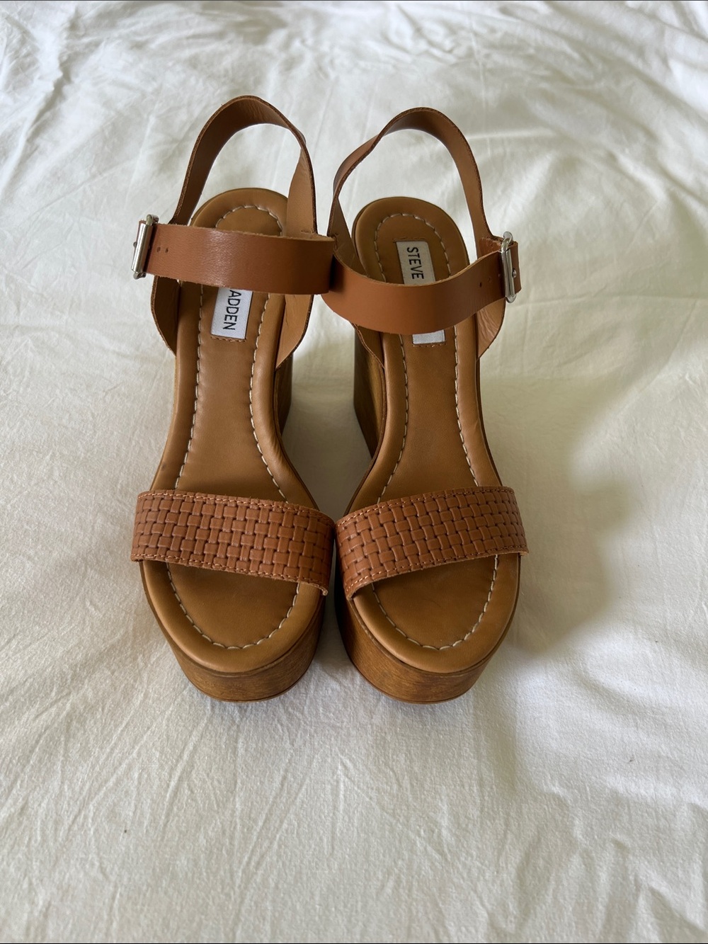 Steve Madden Leather Platform Wedges - Picture 1 of 5